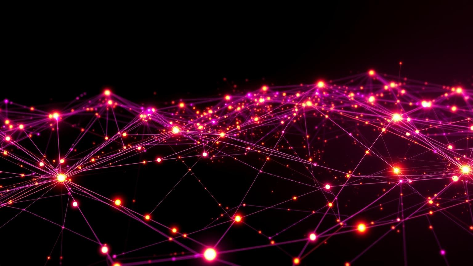 Abstract gold and purple network mesh visualisation